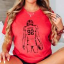 2X Heather Red Personalized Football Player Tee with Name and Number
