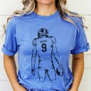 XL Heather Royal Personalized Football Player Tee with Name and Number