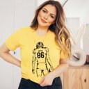 Large Heather Yellow Personalized Football Player Tee with Name and Number