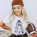  Personalized Football Player Tee with Name and Number