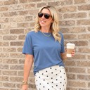 Small Slate Blue Favorite Solid Color Bella+Canvas Tee for Women