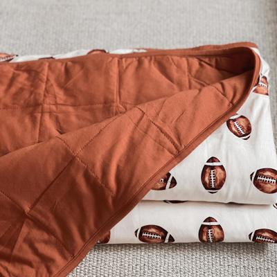 Football Print Quilted Bamboo Blanket - 1.0 Tog