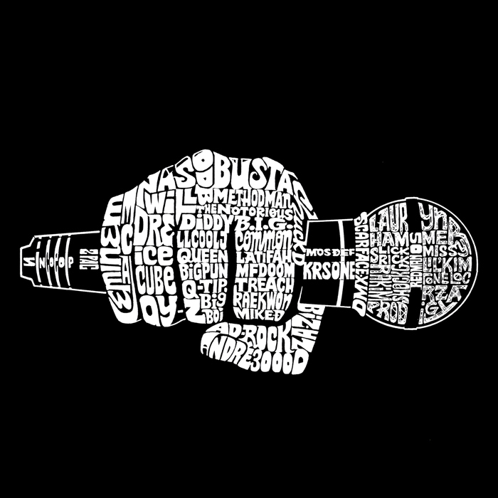 90's Rappers - Men's Word Art Hooded Sweatshirt