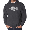 Gray Medium 90's Rappers - Men's Word Art Hooded Sweatshirt