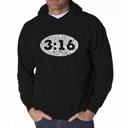 Black XXL John 3:16 - Men's Word Art Hooded Sweatshirt