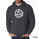 Gray XXXXL Record Adapter - Men's Word Art Hooded Sweatshirt