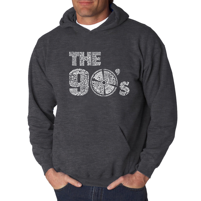 90S - Men's Word Art Hooded Sweatshirt