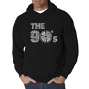 Black Medium 90S - Men's Word Art Hooded Sweatshirt