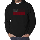Black XXL USA Flag - Men's Word Art Hooded Sweatshirt