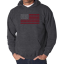 Gray Large USA Flag - Men's Word Art Hooded Sweatshirt