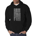 Black Large National Anthem Flag - Men's Word Art Hooded Sweatshirt