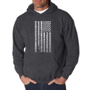 Gray Medium National Anthem Flag - Men's Word Art Hooded Sweatshirt