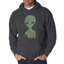 Gray Medium Alien - Men's Word Art Hooded Sweatshirt