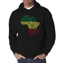 Black XXL Countries in Africa - Men's Word Art Hooded Sweatshirt