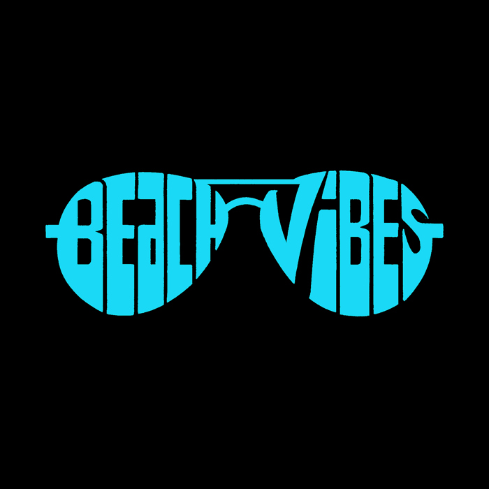 Beach Vibes - Men's Word Art Hooded Sweatshirt