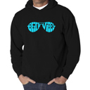 Black Small Beach Vibes - Men's Word Art Hooded Sweatshirt