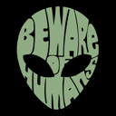  Beware of Humans - Men's Word Art Hooded Sweatshirt