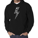 Black Small Lightning Bolt - Men's Word Art Hooded Sweatshirt