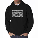 Black XL Greatest Rap Hits of The 1980's - Men's Word Art Hooded Sweatshirt