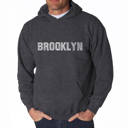 Gray XXXL Brooklyn Neighborhoods - Mens Word Art Hooded Sweatshirt