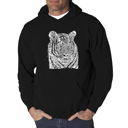 Black Medium Big Cats - Men's Word Art Hooded Sweatshirt