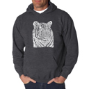 Gray Medium Big Cats - Men's Word Art Hooded Sweatshirt