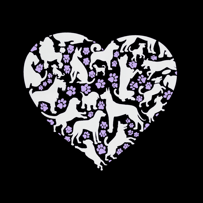 Dog Heart - Men's Word Art Hooded Sweatshirt