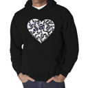 Black XXXXL Dog Heart - Men's Word Art Hooded Sweatshirt