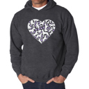 Gray Large Dog Heart - Men's Word Art Hooded Sweatshirt