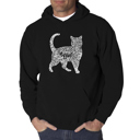 Black XXXL Cat - Men's Word Art Hooded Sweatshirt