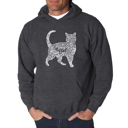 Gray Large Cat - Men's Word Art Hooded Sweatshirt