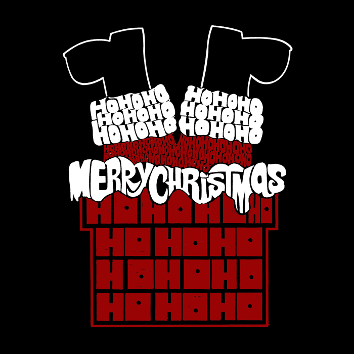 Chimney Santa - Men's Word Art Hooded Sweatshirt
