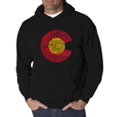 Black XXXL Colorado - Men's Word Art Hooded Sweatshirt