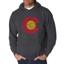 Gray Medium Colorado - Men's Word Art Hooded Sweatshirt