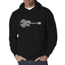 Black Large Country Guitar - Men's Word Art Hooded Sweatshirt