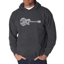 Gray XXXXL Country Guitar - Men's Word Art Hooded Sweatshirt