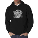 Black Medium Cat Face - Men's Word Art Hooded Sweatshirt