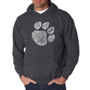 Gray XXXXL Cat Paw - Men's Word Art Hooded Sweatshirt
