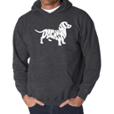 Gray XXXL Dachshund - Men's Word Art Hooded Sweatshirt