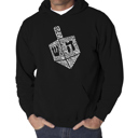 Black XXL Hanukkah Dreidel - Men's Word Art Hooded Sweatshirt