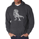 Gray Small Dino Pics - Men's Word Art Hooded Sweatshirt
