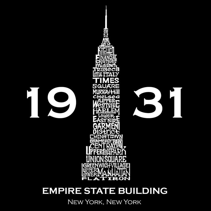 Empire State Building - Men's Word Art Hooded Sweatshirt