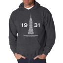 Gray XL Empire State Building - Men's Word Art Hooded Sweatshirt