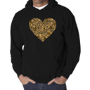 Black Medium Fall Vibes  - Men's Word Art Hooded Sweatshirt