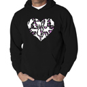 Black Large Cat Heart - Men's Word Art Hooded Sweatshirt
