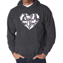 Gray XXXXL Cat Heart - Men's Word Art Hooded Sweatshirt