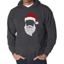 Gray XL Feliz Navidad Santa Claus - Men's Word Art Hooded Sweatshirt