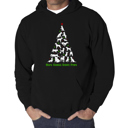 Black Small Here Comes Santa Paws - Men's Word Art Hooded Sweatshirt