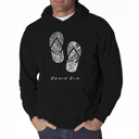 Black Medium Beach Bum - Mens Word Art Hooded Sweatshirt