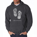 Gray Large Beach Bum - Mens Word Art Hooded Sweatshirt